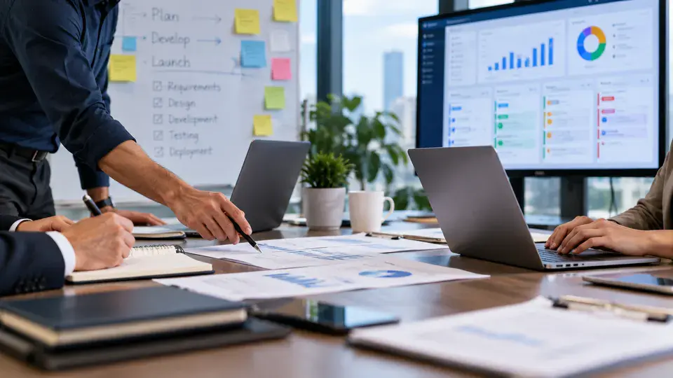 Professional services office workflow with project planning tools